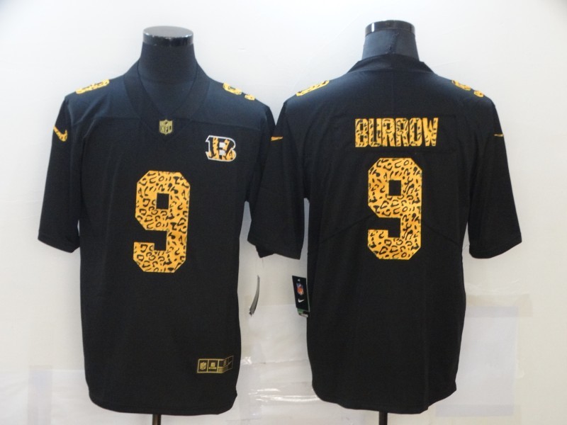 Men's Cincinnati Bengals Joe Burrow #9 Black Jersey